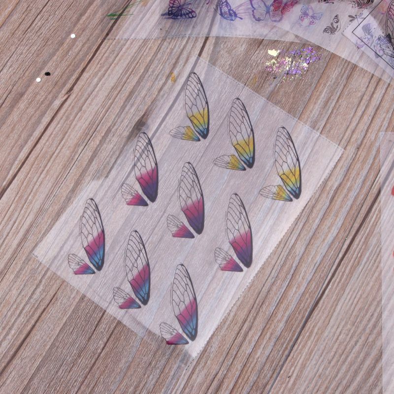 ジュエリー用レジンペンダント,シミュレートされた蝶の形をした8個のセット,エポキシ樹脂製,日曜大工用