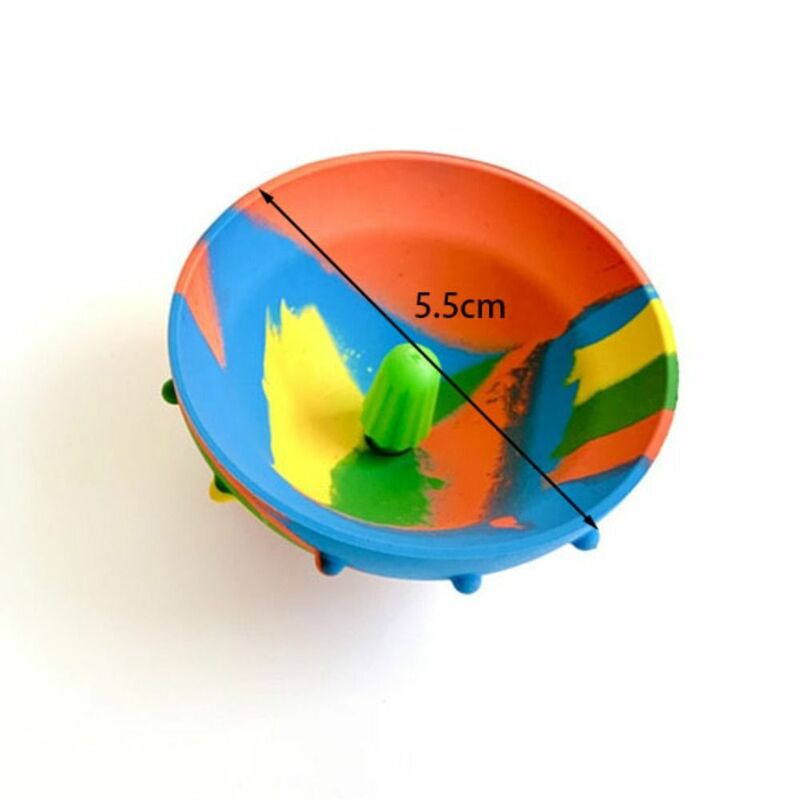 2pcs Novel Anti Stress Bouncing Ball Fun Fingertip Top Rubber Bounce Spinner Bowl Hip Hop Pops Camouflage Bounce Bowl Kid Toy