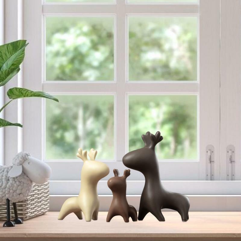 Sculpture en céramique de la famille Auckland, figurine animale moderne, figurine d'art, beaux accessoires pour la maison, 3 pièces