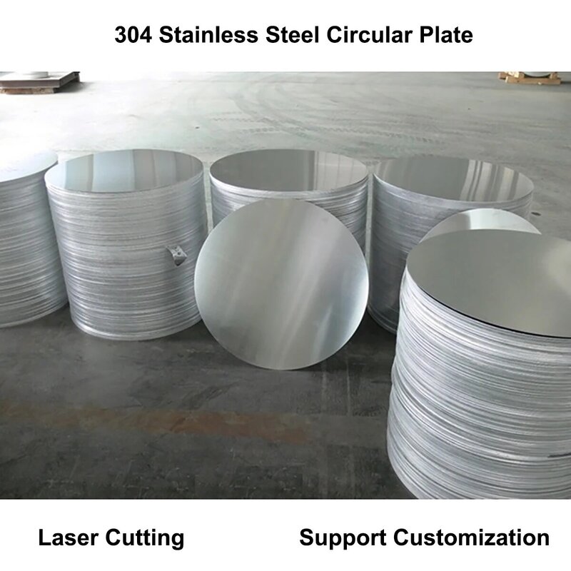 1 pz 304 disco tondo in acciaio inox diametro 50/100/150/200/250mm foglio circolare disco rotondo spesso 0.5/1/1.5/2/2.5/3/4/5mm