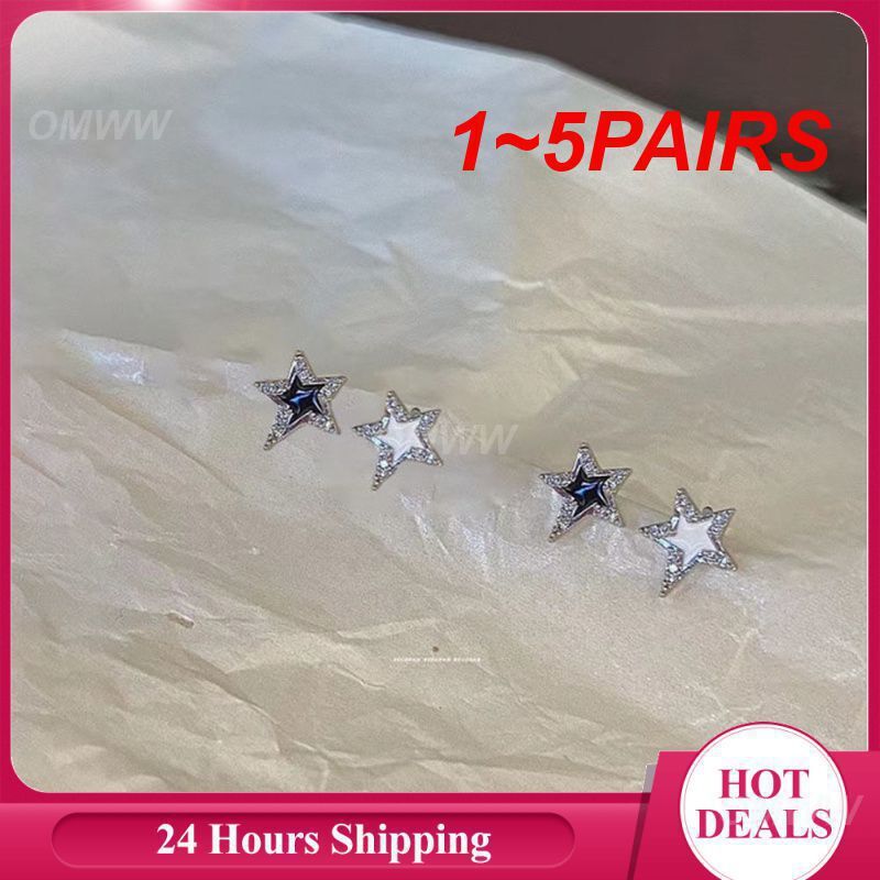 1~5PAIRS Ear Pendants Comfortable To Wear 5g Sterling Silver Stud Earrings Earrings Irregular Earrings Small And Exquisite Alloy