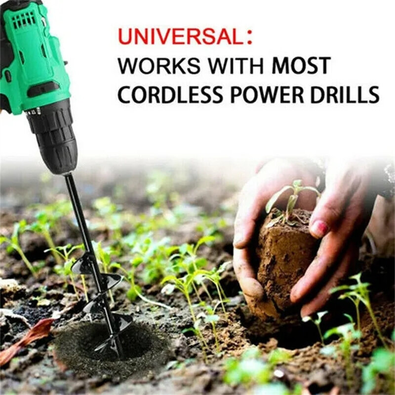 Spiral rod garden planting, planting flowers and plants digging hole drill bit loose soil alloy ground drill bit short rod
