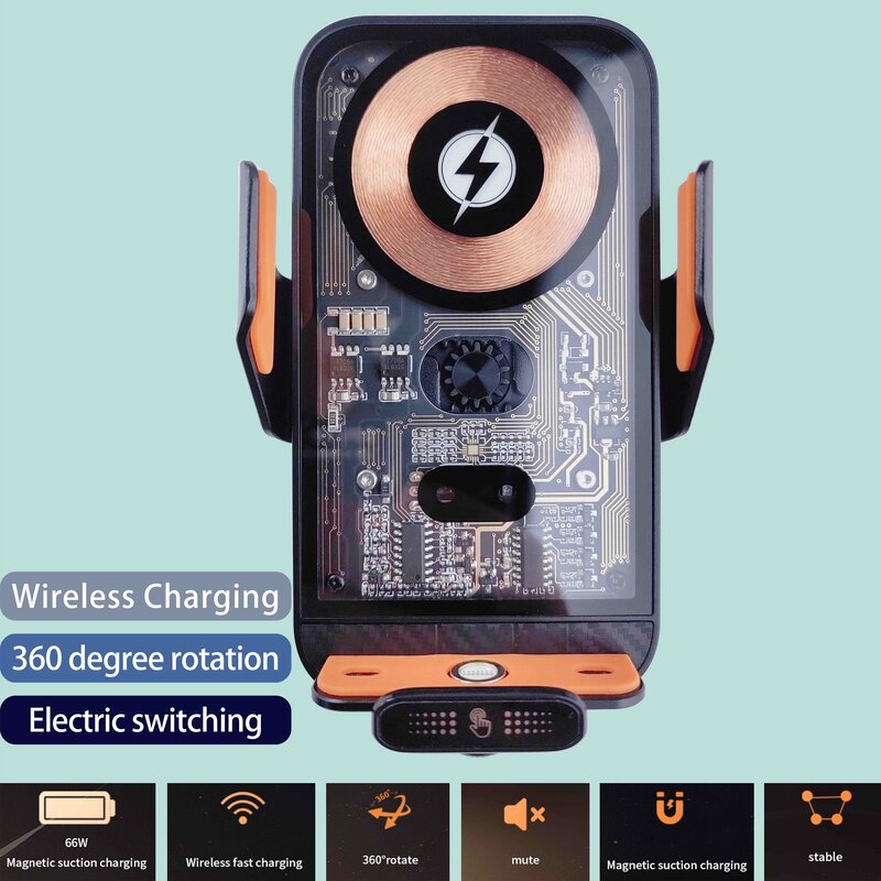 Per Nissan Juke 2019 2020 2021 2022 2023 supporto per telefono da auto schermo fisso 66W supporto di ricarica Wireless Base di montaggio per telefono cellulare per auto