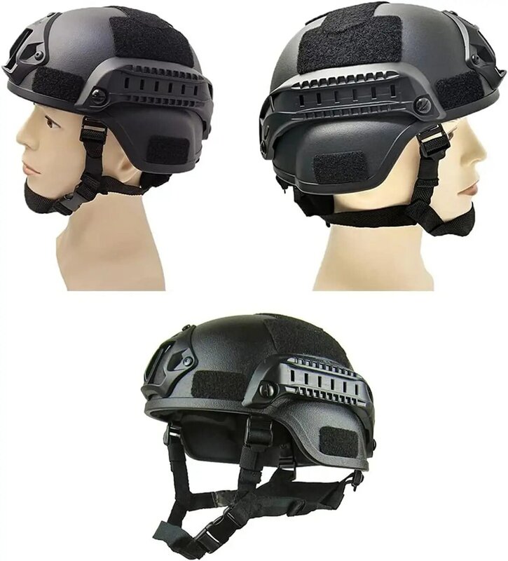 Capacete protetor de combate tático com trilho lateral, NVG Mount, Airsoft ao ar livre Paintball, proteção de cabeça, MICH 2000