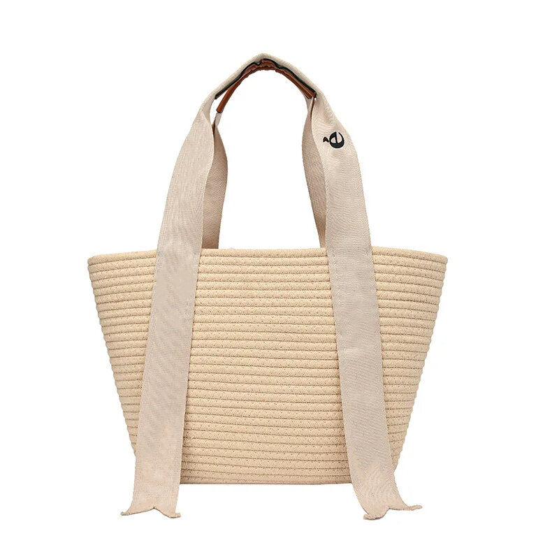 2024 Special-Interest Design Vacation Style Straw Tote Bag New Summer Large Capacity Casual Weaving Portable Big Bag for Women