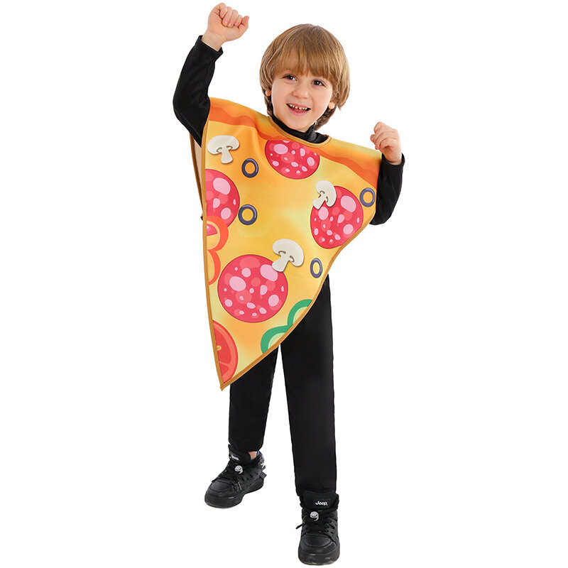 Ensemble de olympiques de tranche de pizza unisexe pour enfants, fiéreux, mascotte, drôle, garçon, fille, Halloween, nouveauté, 2024