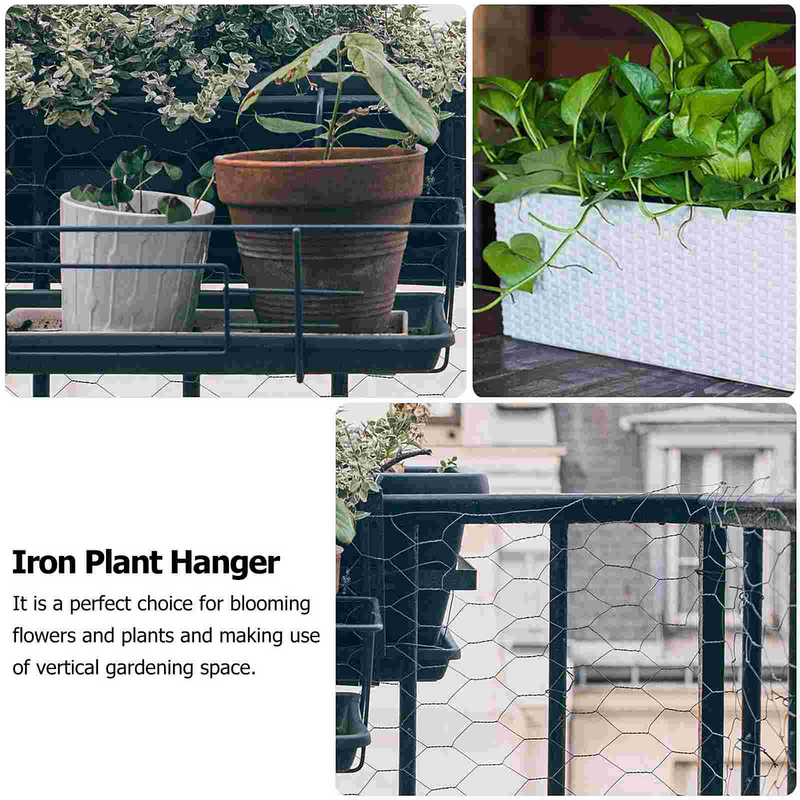 Clothes Black Planter Pot Adjustable Planter Boxes Outdoor Iron Flowerpot Shelf Planter Holder Wall Hook Bracket Decorative