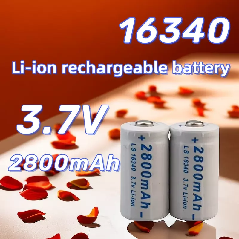Batterie aste au lithium-ion pour caméra de sécurité, remplacement de la batterie, CR123A RCR 16340 ICR, 3.7V, 2800mAh, nouveau, 123