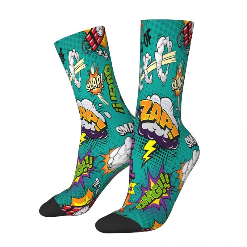 Calcetines Retro Pop Art para hombre y mujer, medias de poliéster para otoño