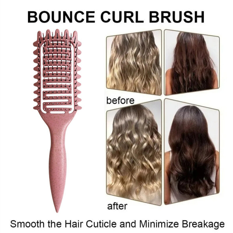 Curl Define Styling Brush, Cerdas de Javali Oco, Detangling Hair Brush, Pente Tangled, Shaping Definindo Cachos, Ferramentas de cabelo