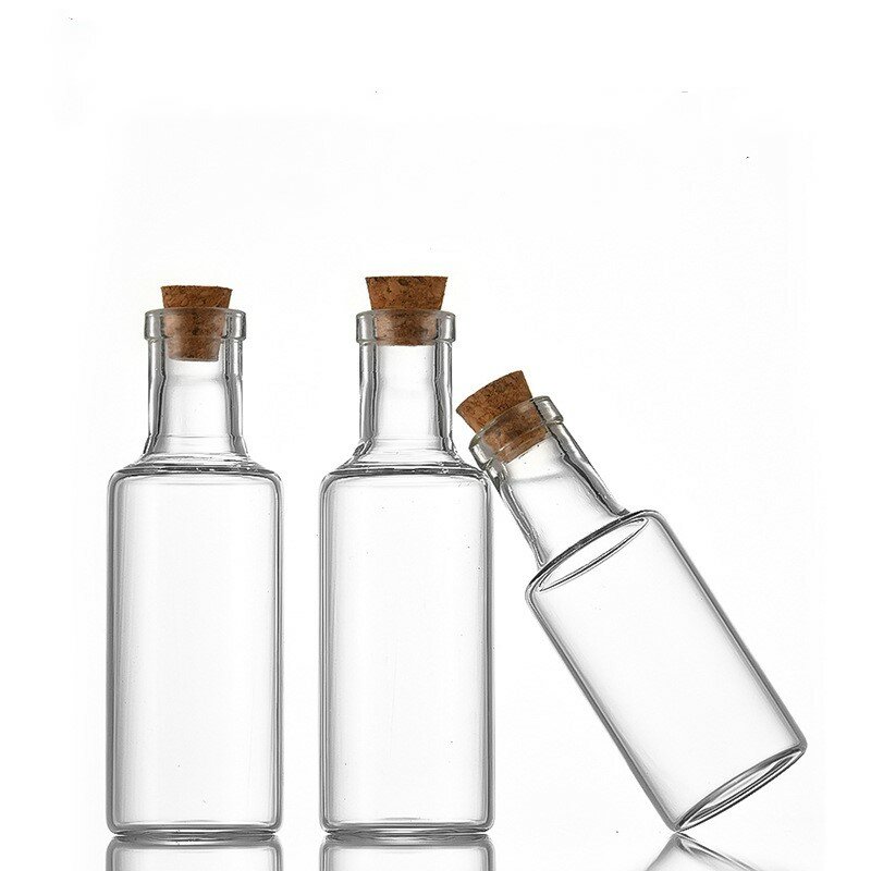 Botol kaca Mini dengan gabus hadiah ulang tahun DIY botol harapan pesan kosong transparan dekorasi pesta pernikahan Natal