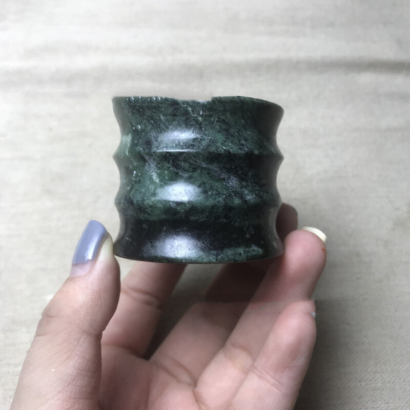 Jade tibetano Natural, Medicina King Stone, taza de bambú para el cuidado de la salud, taza de agua, Jade Natural, Color aleatorio