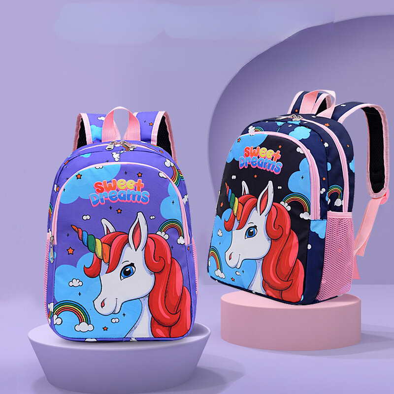 Школьные ранцы для мальчиков и девочек с мультипликационным единорогом, вместительный Школьный рюкзак, ранцы, милые детские сумки