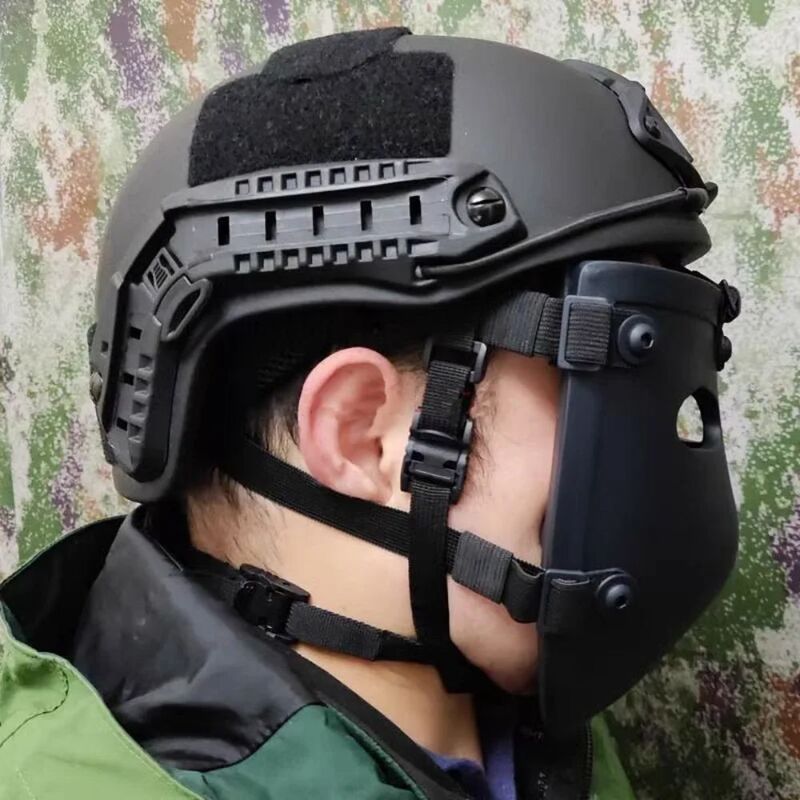 Visera balística de aramida NIJ IIIA, máscara a prueba de balas, media cara, cubierta Facial negra, genuina, ISO, ligera, AK47