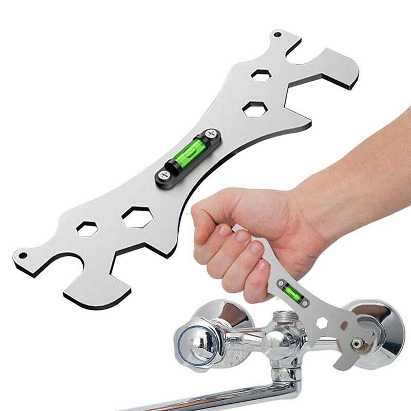Multifunctional Wrench Bend Angle Leveling Wrench Shower Faucet Universal Repair Wrench Bathroom Installation and Maintenance