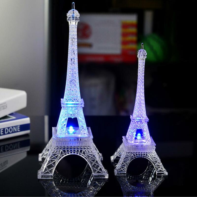 2024 Mini Eiffeltoren Led Kleur Veranderende Nachtlampje Thuis Slaapkamer Feestlamp Decor Kerst
