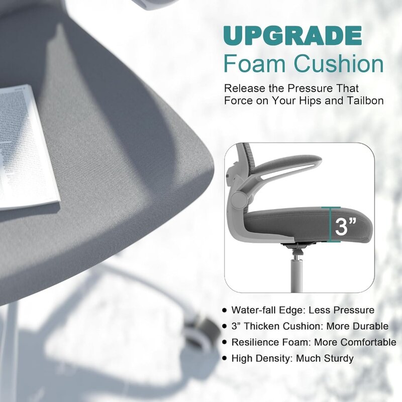Silla de oficina ergonómica con respaldo alto, asiento de escritorio con soporte Lumbar ajustable y reposacabezas, silla de tarea giratoria con tapa