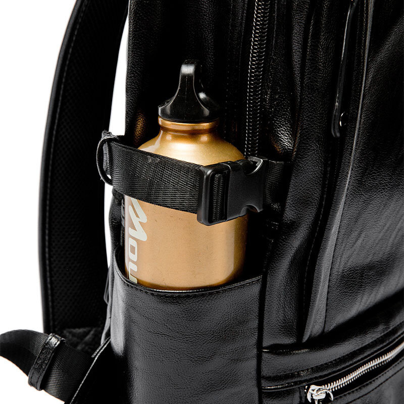Fashion Boy Backpack 2024 Summer New Versatile Bag High Quality PU Leather Knapsack Leisure Travel Multi-function Men Backpacks