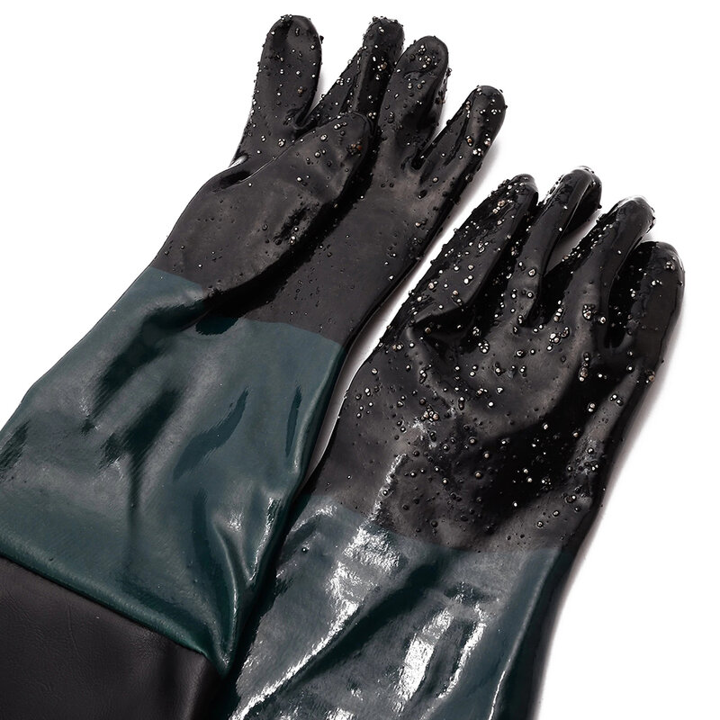 Guantes de chorro de arena de PVC, apertura de 11,8 "de diámetro, accesorios para gabinete, se adapta a Todos los guantes abrasivos, 1 par