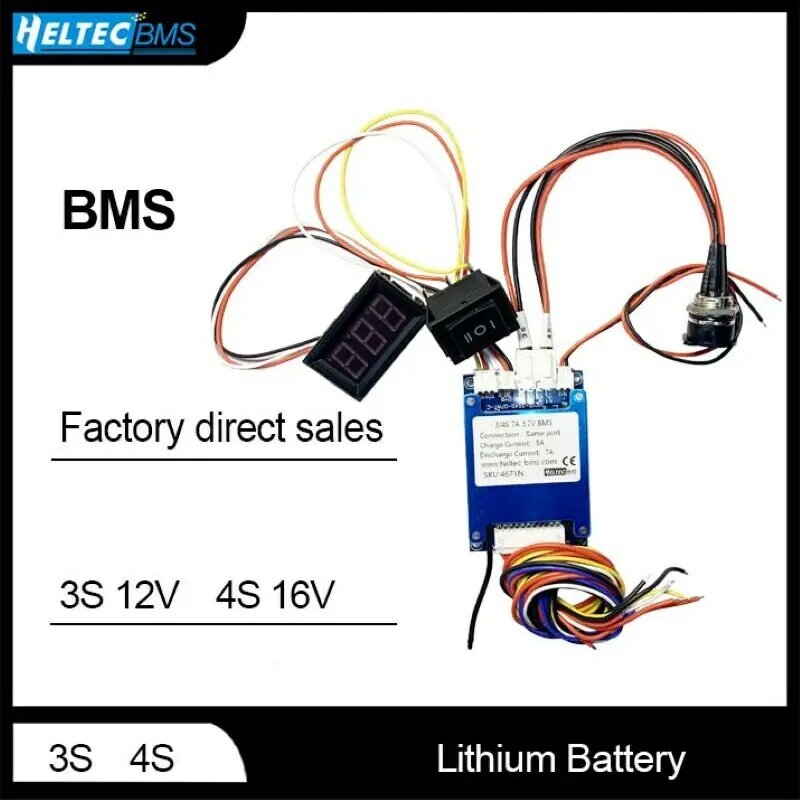 Heltec-BMS Protection Board, 3S, 4S, 5A, 15A, 12V, 16V, 3.7V, 18650 Bateria, Start Power Supply, Charge Board