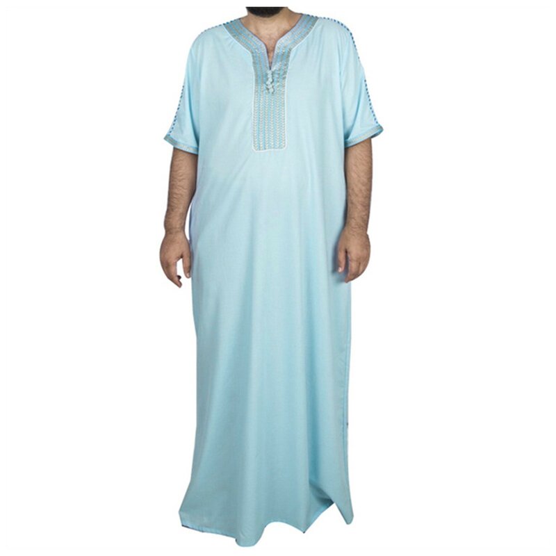 男性用の刺繍入りカフタン,イスラム教徒のドレス,伝統的なイスラムの服,ファッショナブル,ロング,2024
