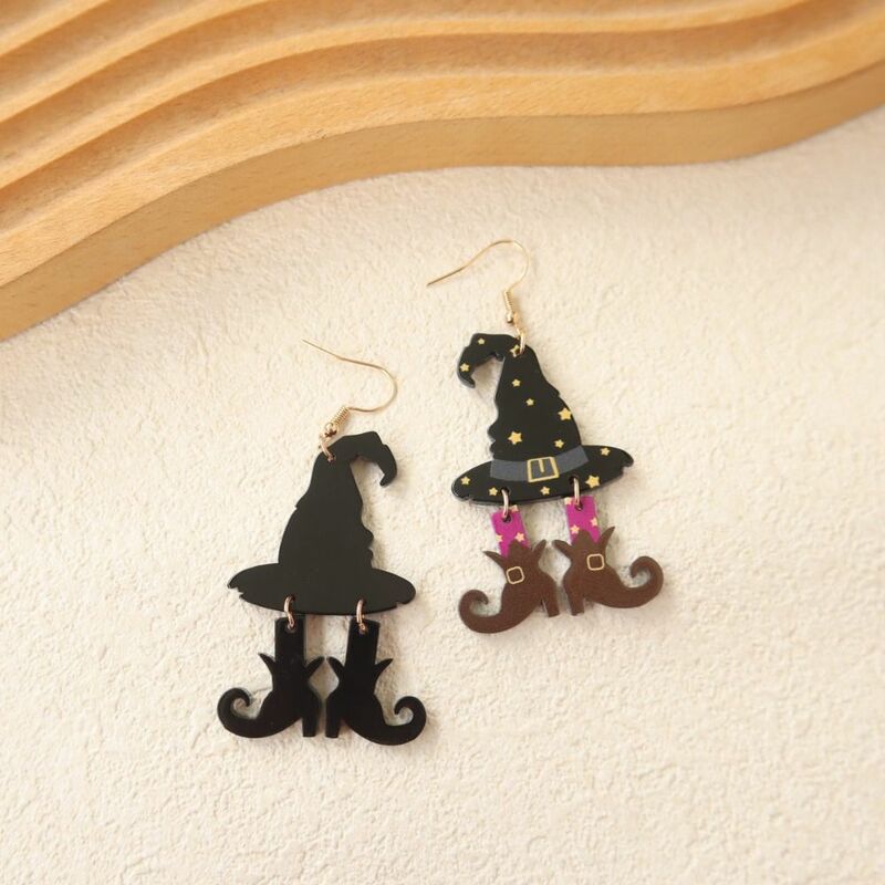 Boucles d'oreilles fantômes gothiques en acrylique pour femmes, chapeau de magicien mignon, Aliments d'Halloween, mode amusante