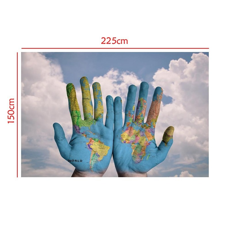 225*150cm Hände Form Die Welt Karte Retro Poster Wand Dekorative Drucke Wohnzimmer Dekoration Büro Schule liefert