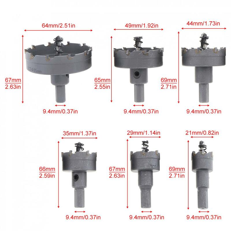 HSS Hole Saw 6 pcs/set Stainless Steel HSS Hole Saw Tool Kit Carbide Drill Bits Hole Saw for Metal / Alloy/Cutter / Power Tools