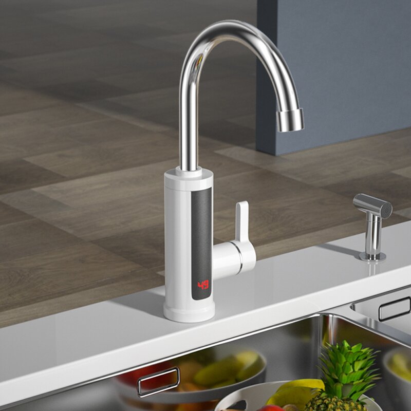 Grifo eléctrico de calefacción rápida para cocina y baño, pantalla Digital instantánea, RX-011