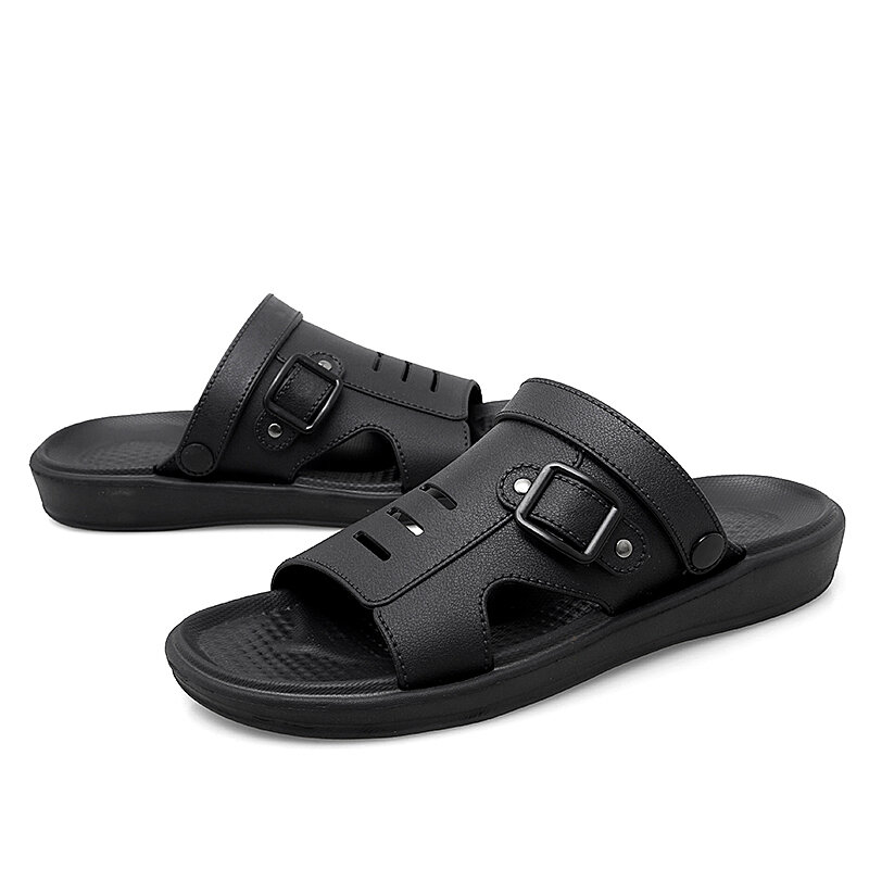 Klasyczne miękkie męskie sandały z prawdziwej skóry wygodne pantofle letnie buty męskie wygodne sandały plażowe tenisówki na świeżym powietrzu klapki
