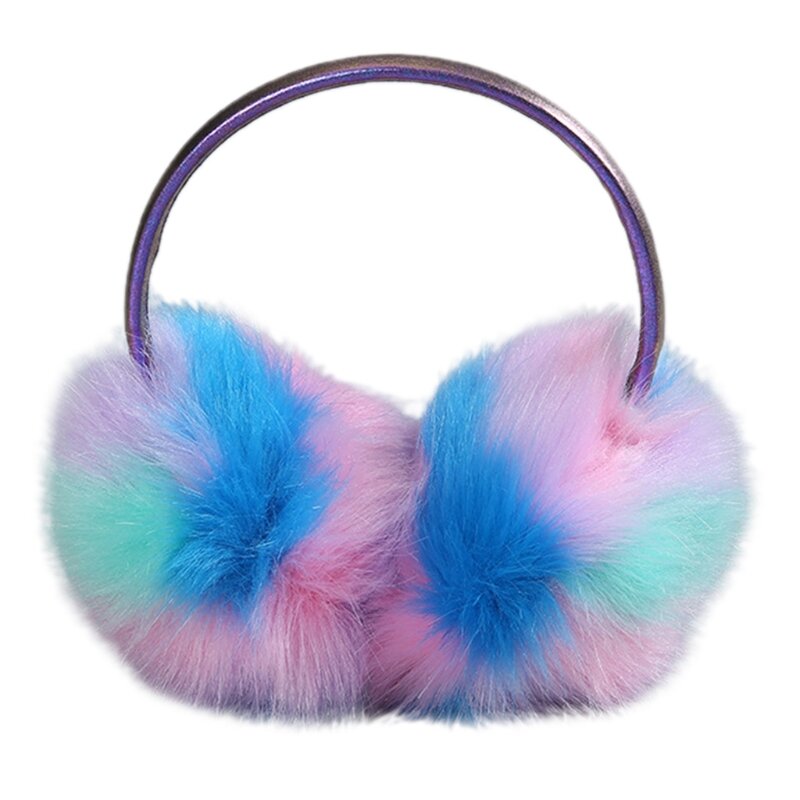 Women Girls Winter Fashion Faux Fur EarMuffs Ear Warmers Iridescent