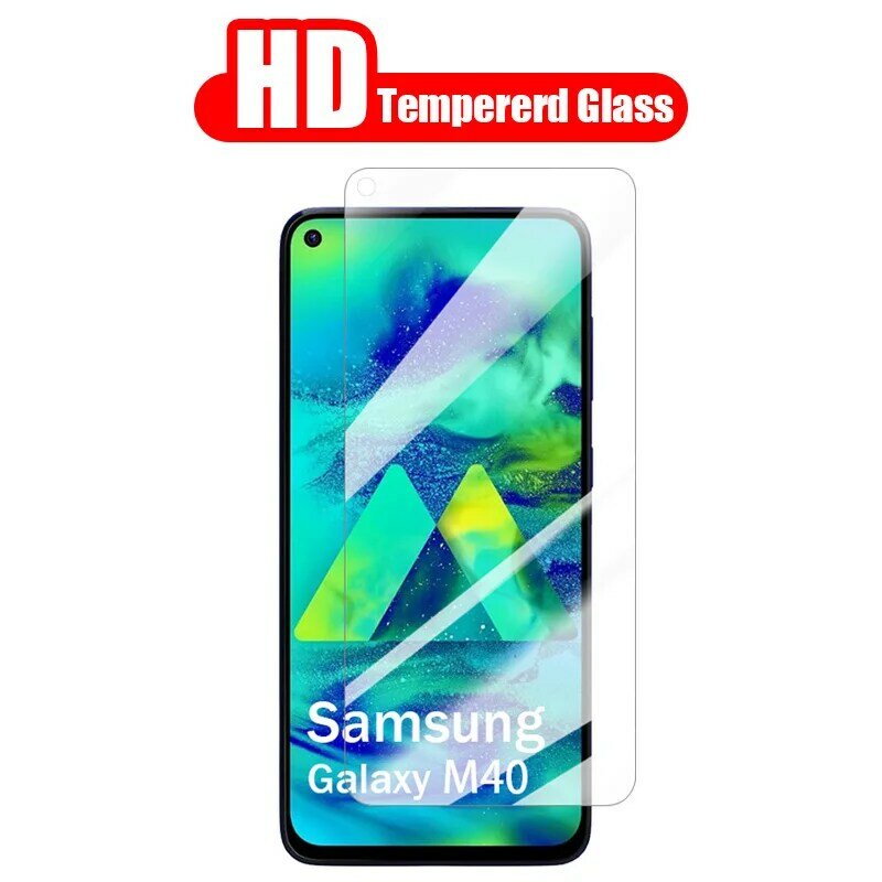 Protecteur d'écran de téléphone en verre, couverture complète HD 9H, pour Samsung Galaxy M40