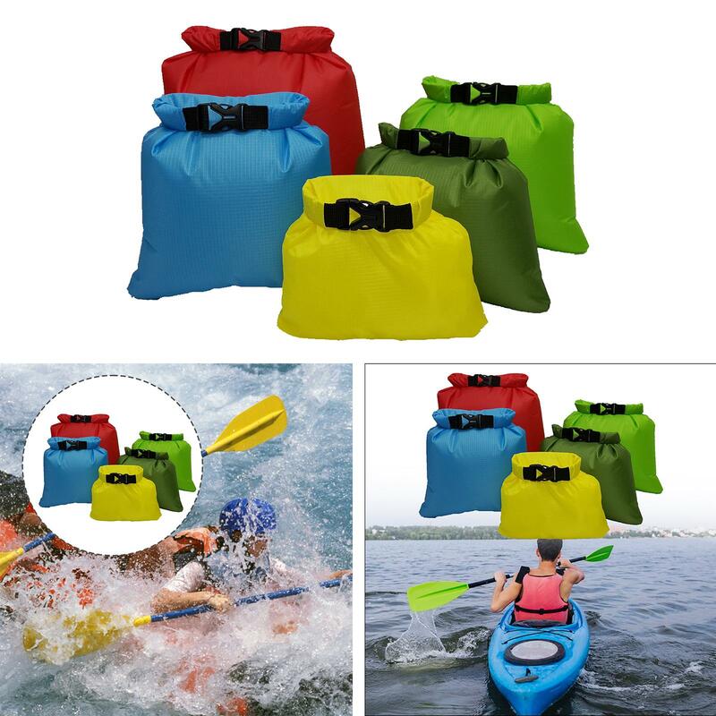 Ensemble de sacs étanches multifonctionnels avec ouverture à boucle, accessoires légers, sac sec pour la navigation de plaisance, 1,5 L, 2,5 L, 3,5 L, 4,5 L, 6L, 5 pièces