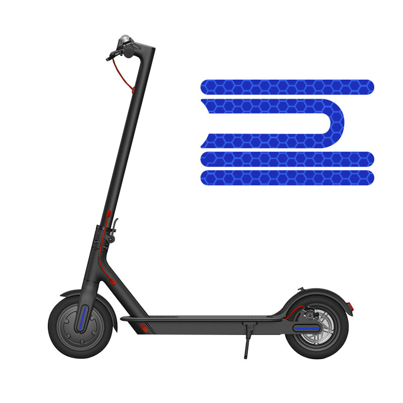 Adesivo reflexivo para scooter elétrico, tampa da roda dianteira e traseira, escudo protetor, para xiaomi m365 pro, tira adesiva, conjunto de 4 peças