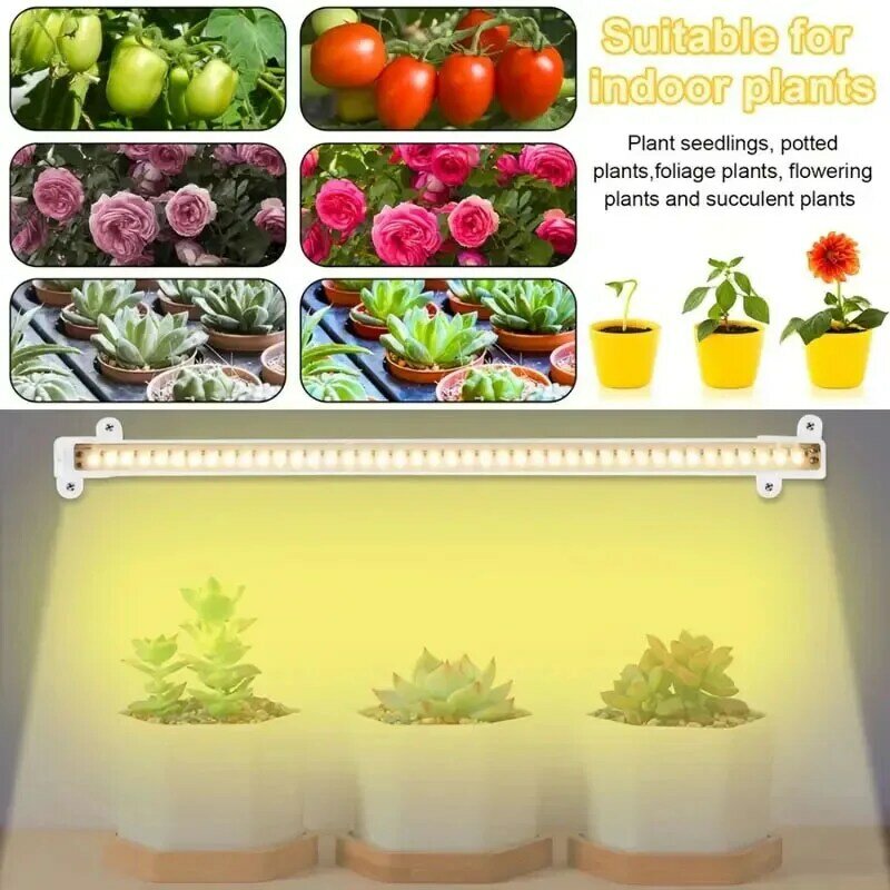 LED Grow Light Strips para Plantas de Interior, USB Full Spectrum Phyto Lamp, Temporizador regulável, Mudas, Legumes, Lâmpada Crescente De Flores