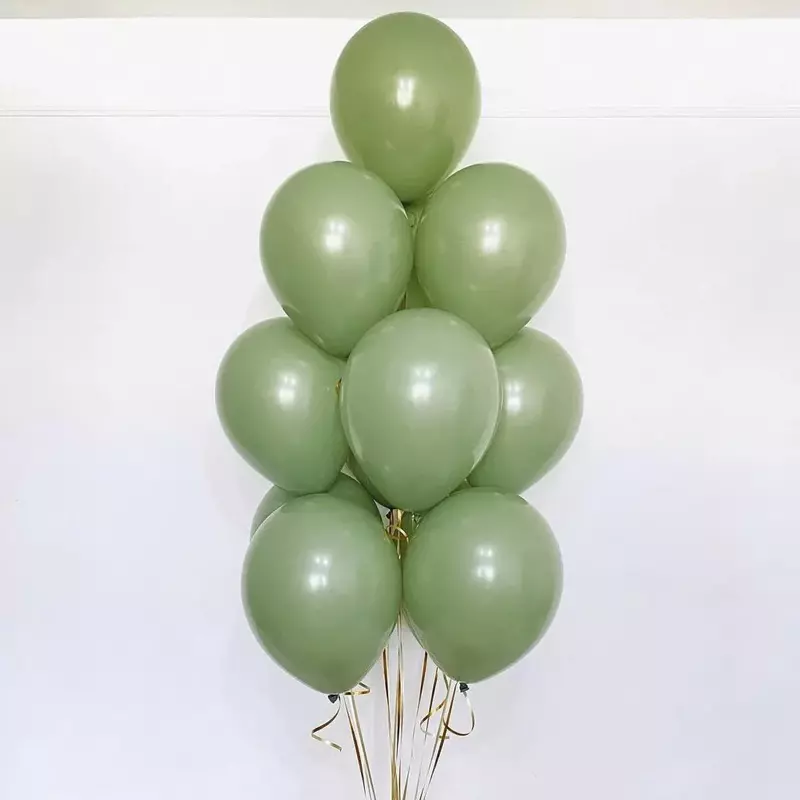15Pcs Retro Olive สีเขียว Chrome Gold ลูกโป่งวันเกิดตกแต่งพรรค Baby Shower Air บอลลูนงานแต่งงานอุปกรณ์ Glob