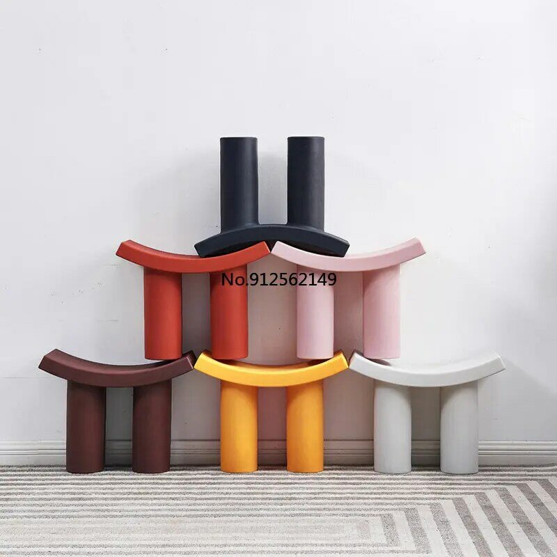 Moderne Minimalistische Plastic Huishoudelijke Kinderen Kruk Woonkamer Slaapkamer Veranderende Schoen Kruk Poef Meubels Cadeira 의자
