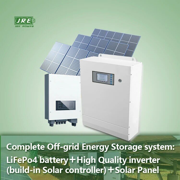 Système de stockage d'énergie domestique, batterie lithium-ion Lifepo4, onduleur 5000W, panneau solaire 330W, 48V, 60Ah, 9kWh, ESS, 10Kw