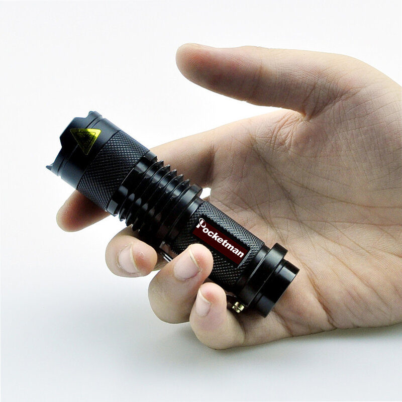 Lanterna LED Pocket para Emergência, Liga De Alumínio, Impermeável, Zoomable Torch, 3 Modos De Iluminação