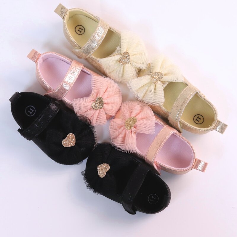 Trendy Elegant Bowknot Mary Jane Shoes For Baby Girls, Lightweight Non Slip Soft Flat Sole Shoes For Indoor Outdoor Party, Sprin