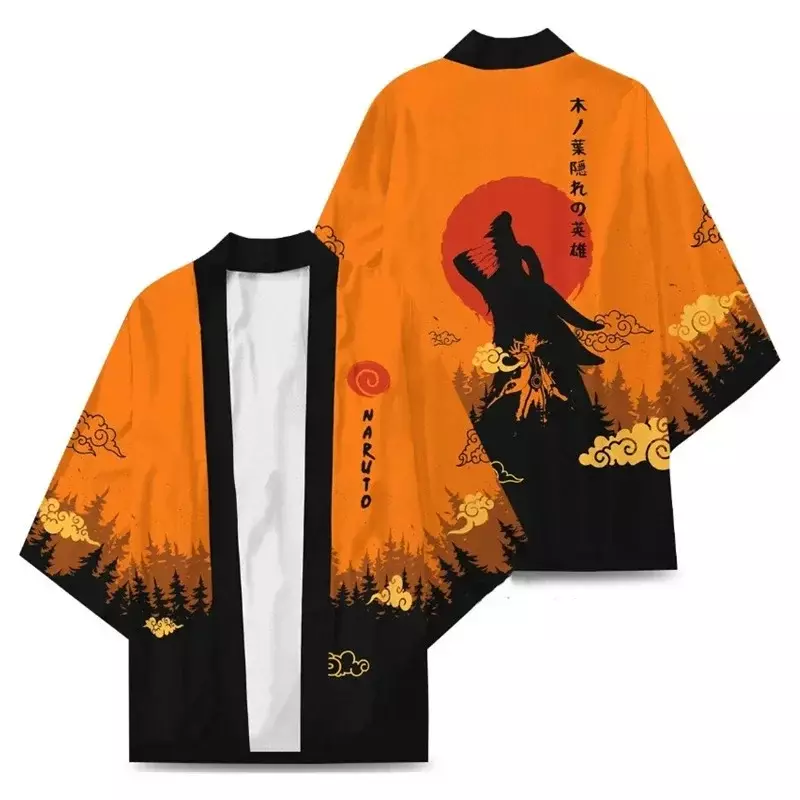 ชุดคอสเพลย์กิโมโน Konoha Hokage Tsunade ฮาโอริเสื้อคลุมคาร์ดิแกนสำหรับผู้ใหญ่เสื้อคลุมชุดนอนเด็ก