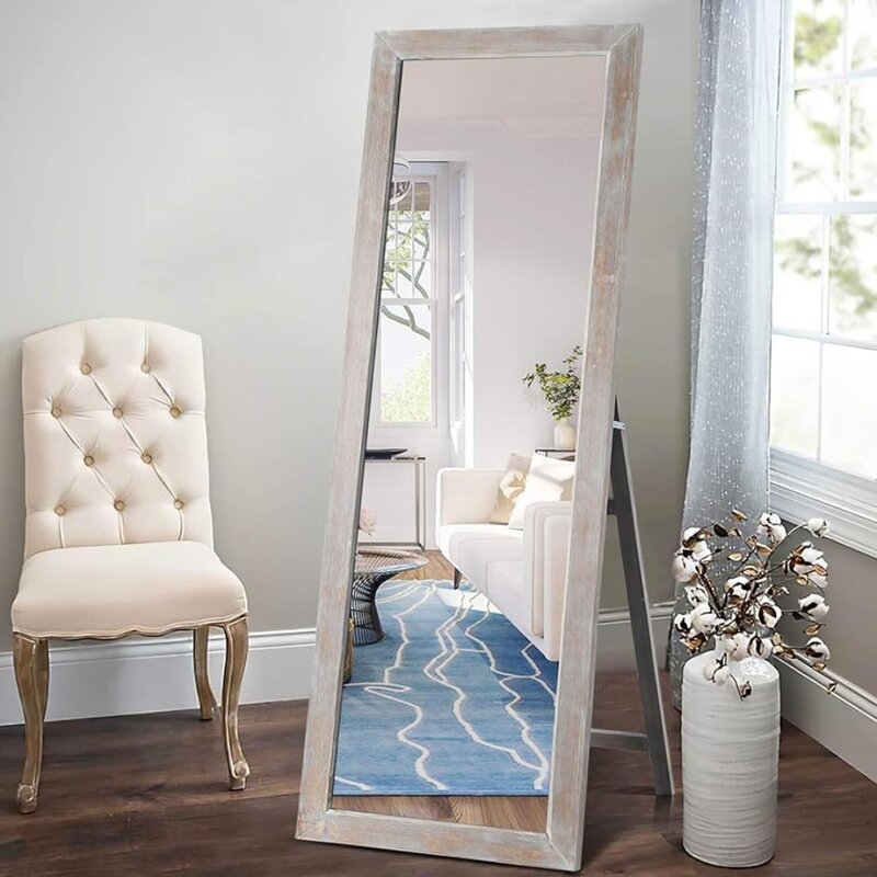 Traditional Floor-to-Ceiling Mirrors Rustic floor-to-ceiling mirrors standing or against a wall - natural color