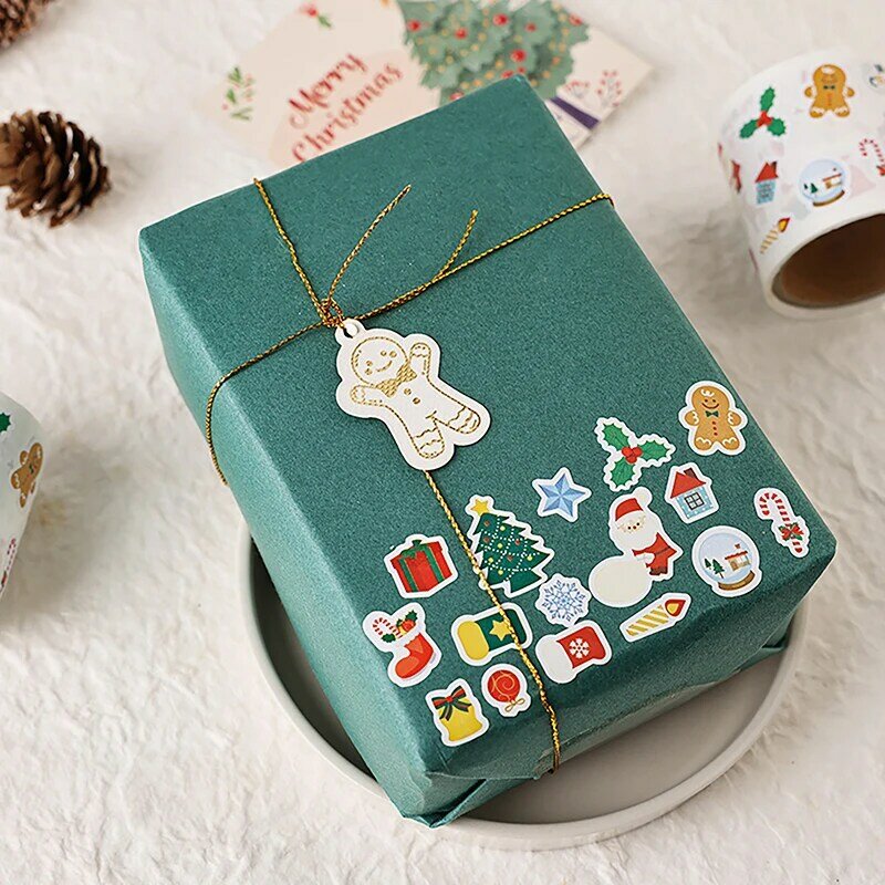 Wesołych Świąt dekoracyjna naklejka Mini naklejki na notatnik Diy pamiętnik Album dekoracja papeteria zabawki dla dzieci