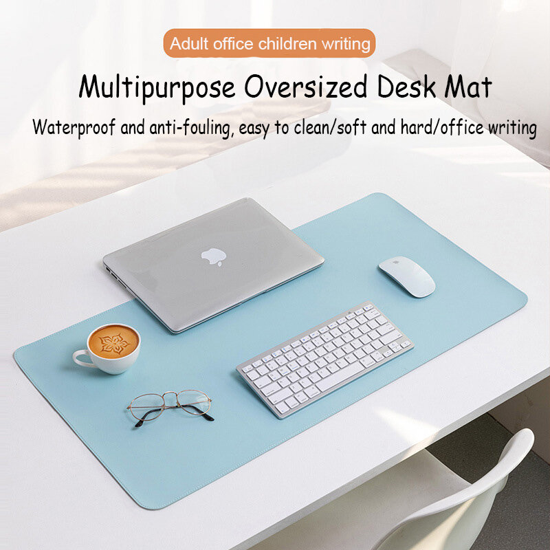 Alfombrilla de escritorio de oficina de gran tamaño, almohadilla de ratón impermeable de cuero PU, teclado de escritorio, accesorios de PC para juegos