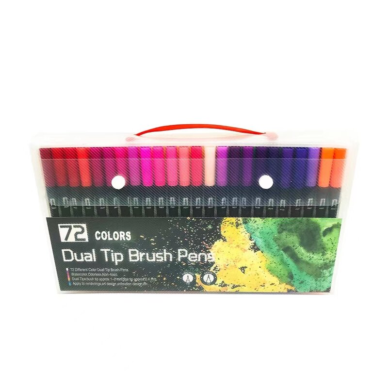 Watercolor Art Markers 12/24/48/72/100/120/144 Double Head Brush Pen Dual Tip Fineliner Colors Drawing Painting Art Supplies