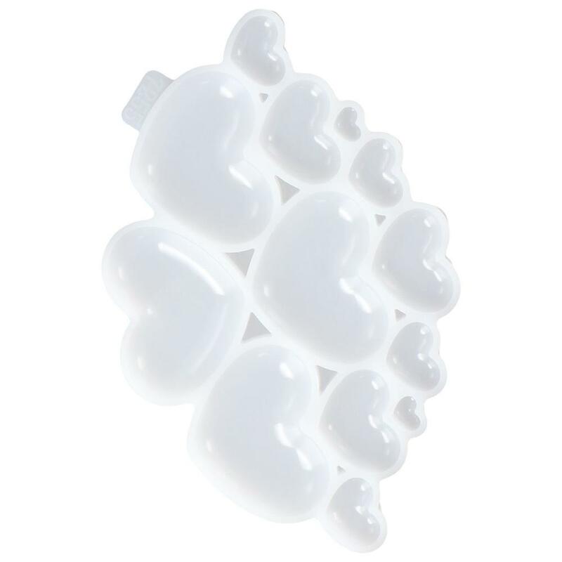 Białe serce formy żywiczne formy żywiczne silikonowe silikonowe 16*10cm 13 wnęka brelok Charms formy rzemieślnicze