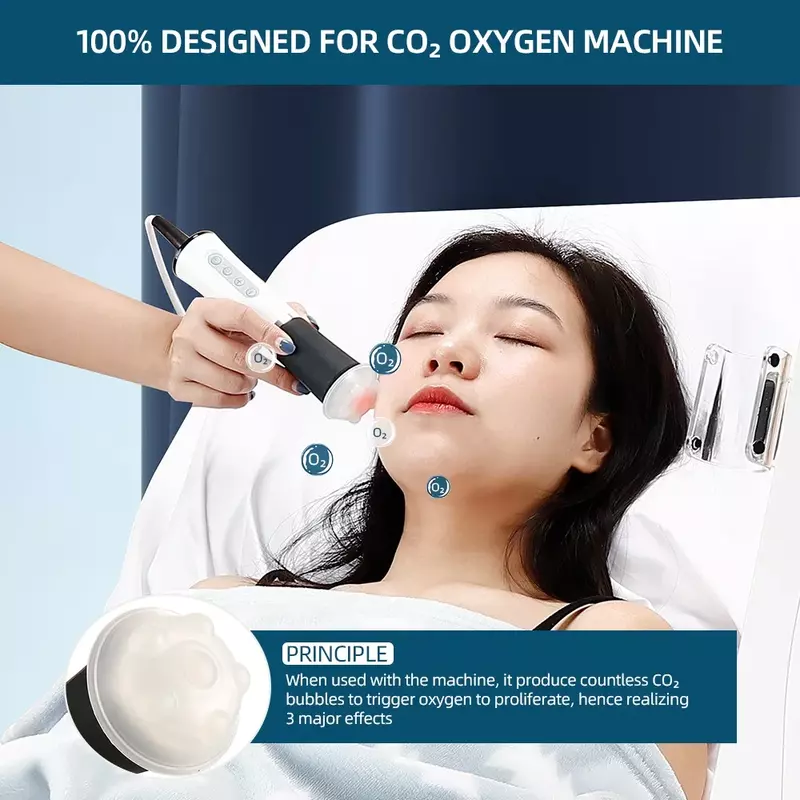 Máquina facial da beleza da bolha do oxigênio do CO2, gel especial, clareamento facial, equilíbrio de levantamento, óleo de água, soro Exfoliating