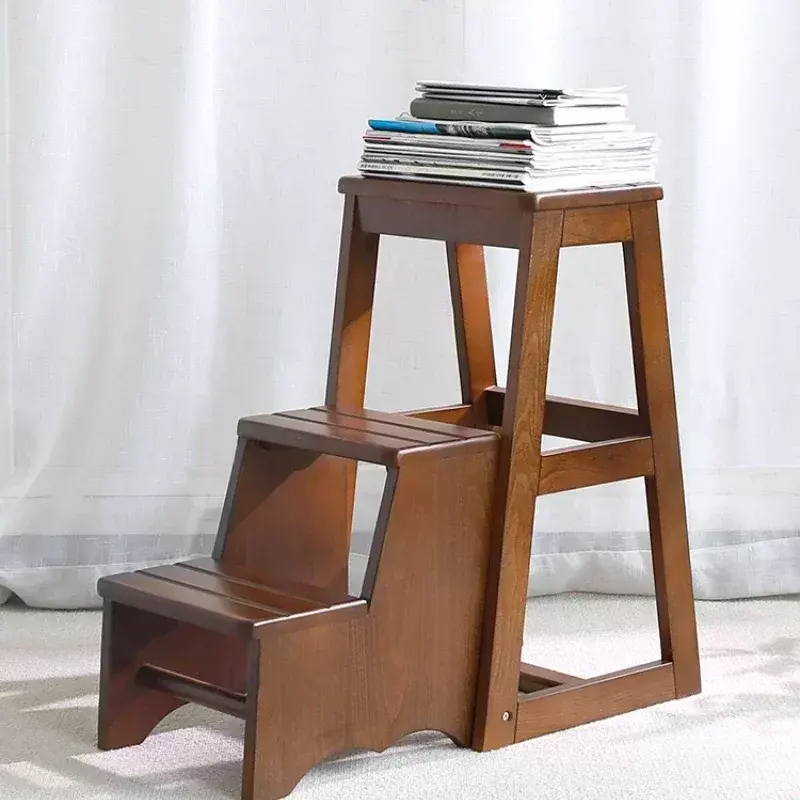 Sgabello pieghevole scala a tre gradini per uso domestico studio multifunzionale sedia a scala in faggio cucina uno sgabello alto
