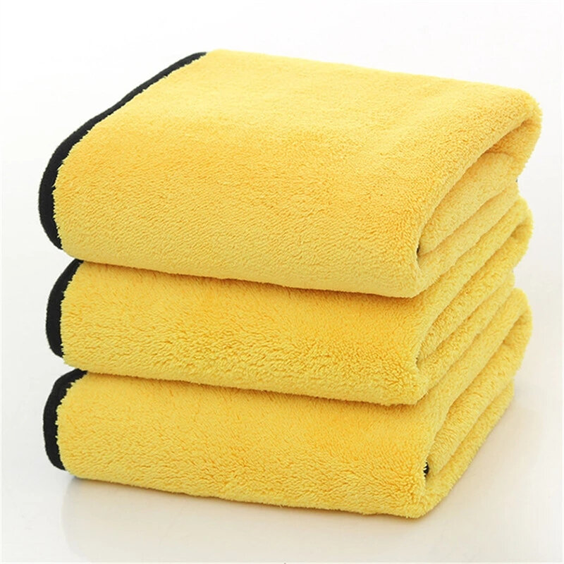 Толстое плюшевое полотенце из микрофибры, аксессуары для мытья автомобиля, супервпитывающая Ткань для очистки автомобиля, детейлинг, полотенце для Сушки автомобиля, уход за автомобилем