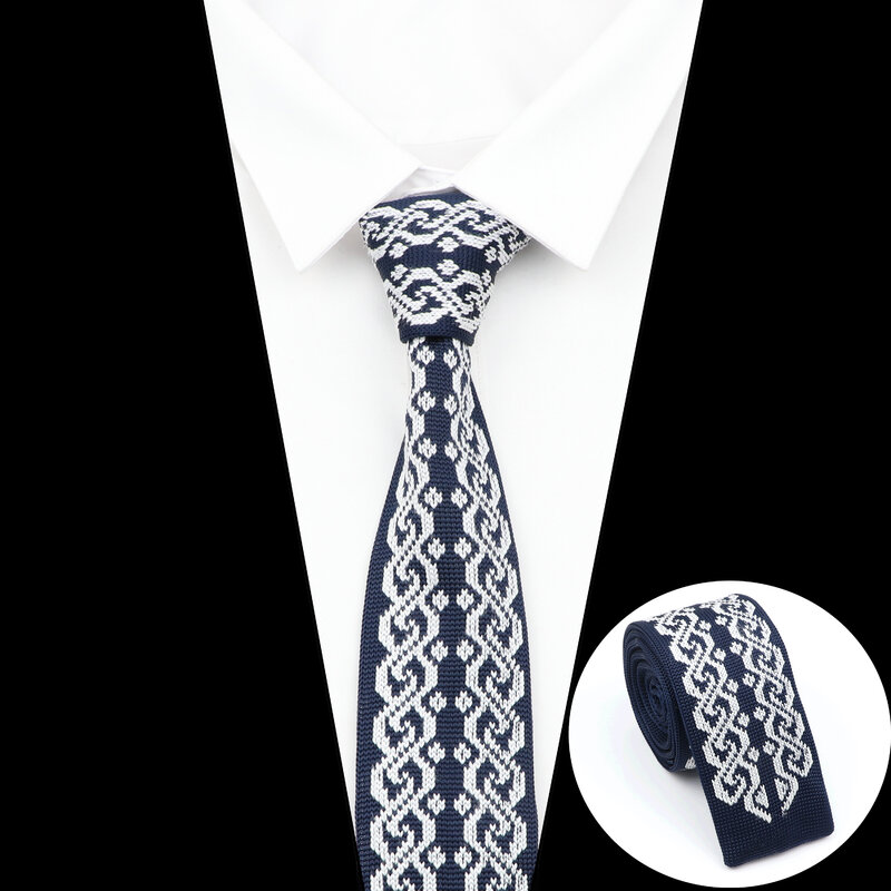 Cravate de la présidence rayée pour hommes, comparateur de couleurs, tricot floral, imprimé floral, mince, maigre, tissé, uni, étroit, mode masculine